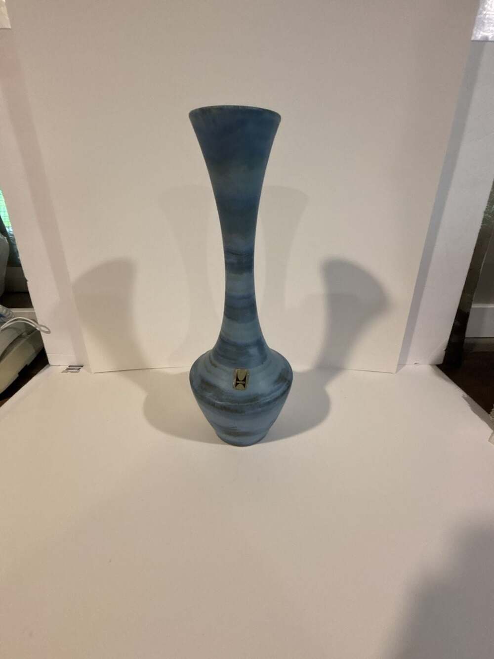 Vintage Haeger Pottery Blue Ombre Bud Vase Model 4039